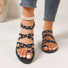 Women's Flat Sandals Polka Dot Party Fabric Cross Strap Casual Travel Versatile Commute Date Beach Rave Lightweight Holiday Summer